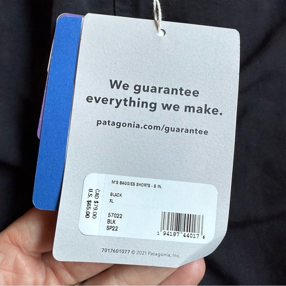 Patagonia Men's Baggies 5” Black Swim Shorts with nets XL NWT - Picture 6 of 10